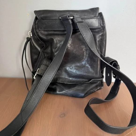 Rag & Bone Black Leather Field Backpack - Picture 2 of 4